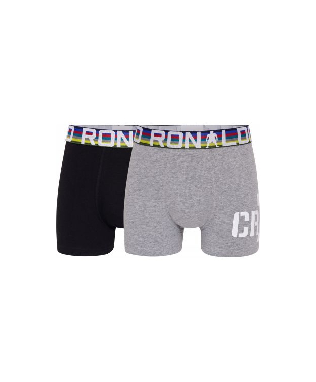 Sort Cr7 Bomuld Boy Trunk Pak Grå Til Drenge - Cr7