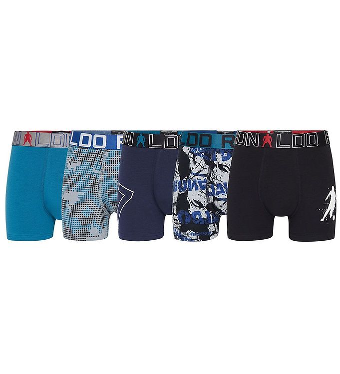 Blå/Grå Ronaldo Boxershorts Pak Navy Gråmeleret Petroleum Mønst - Jbs  - 5709405882611