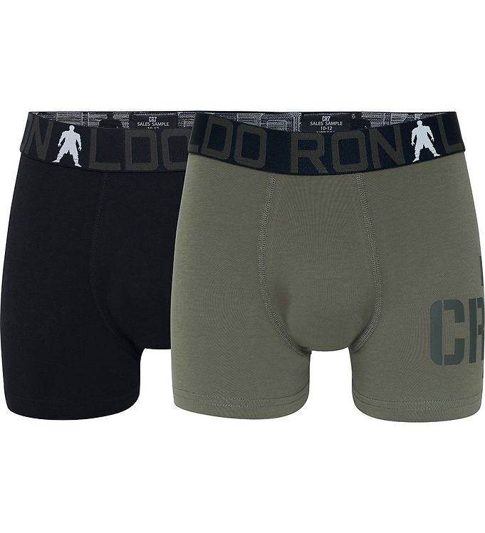 Grøn Ronaldo Boxershorts Pak Bambus Sort Army - Jbs  - 5709405944180