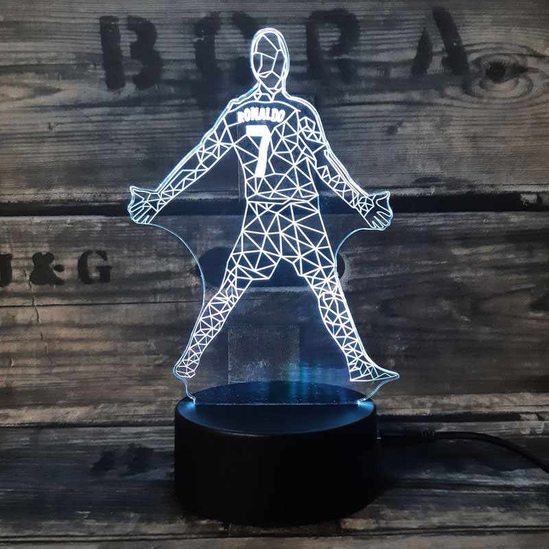 Cristiano Ronaldo Fodbold Lampe Lyser Farver - Lukaki.dk