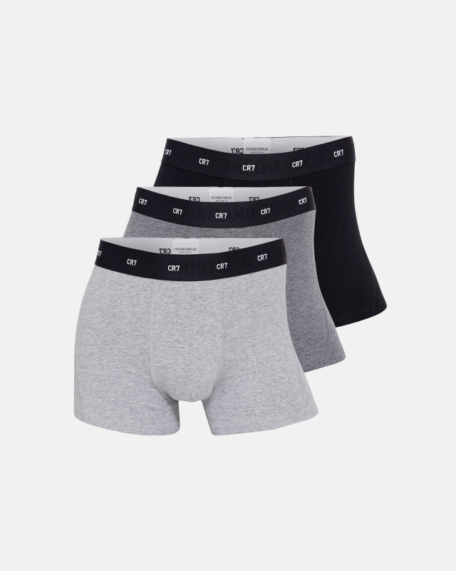 Multifarvet Trunks Pak Bambusviskose Sort Grå - Cr7  - 5709405888880